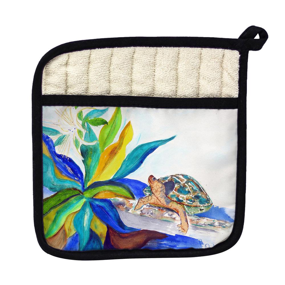 Turtle & Lily Pot Holder. Picture 1