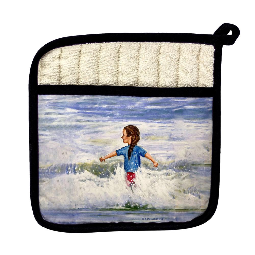 Girl in Surf Pot Holder. Picture 1