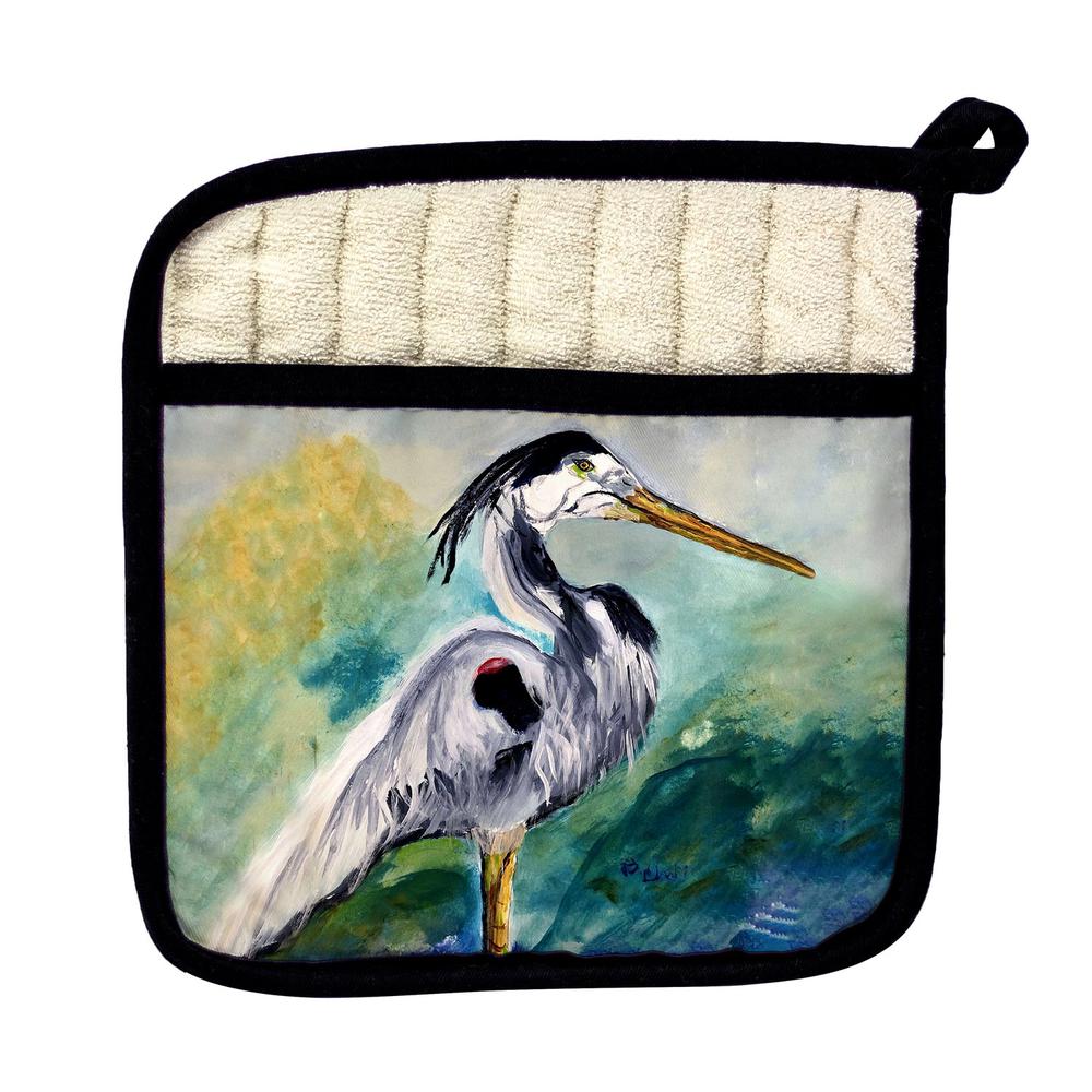 Betsy's Blue Heron Pot Holder. Picture 1