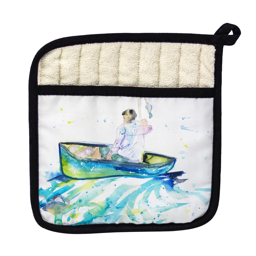 Boy in Boat Pot Holder. Picture 1
