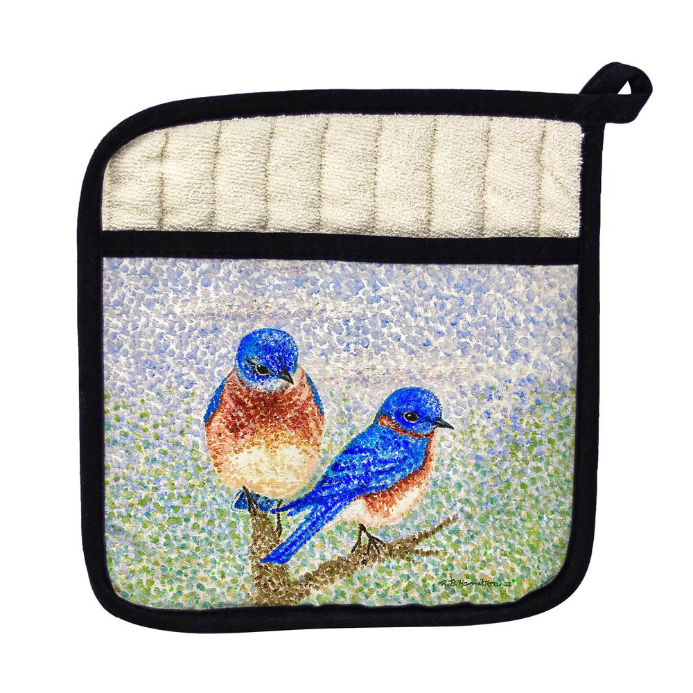 Two Blue Birds Pot Holder. Picture 1