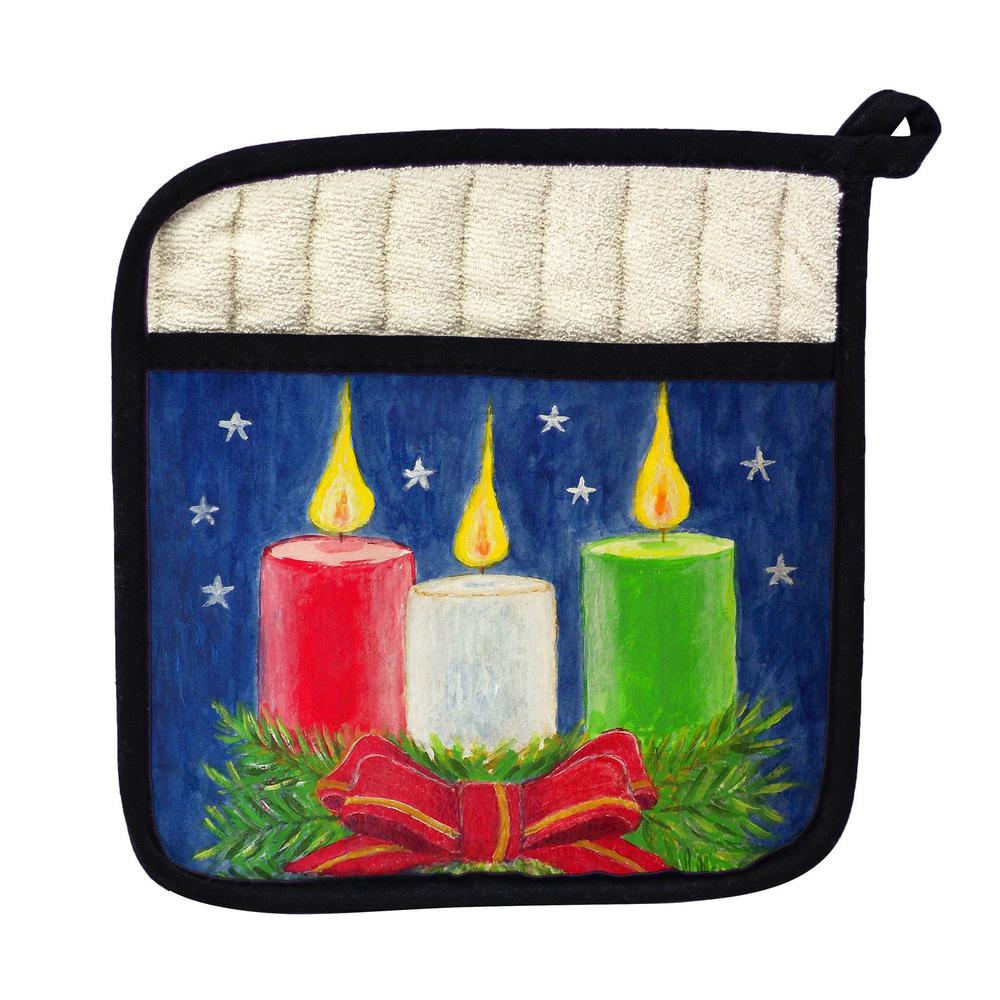 Christmas Candles Pot Holder. Picture 1