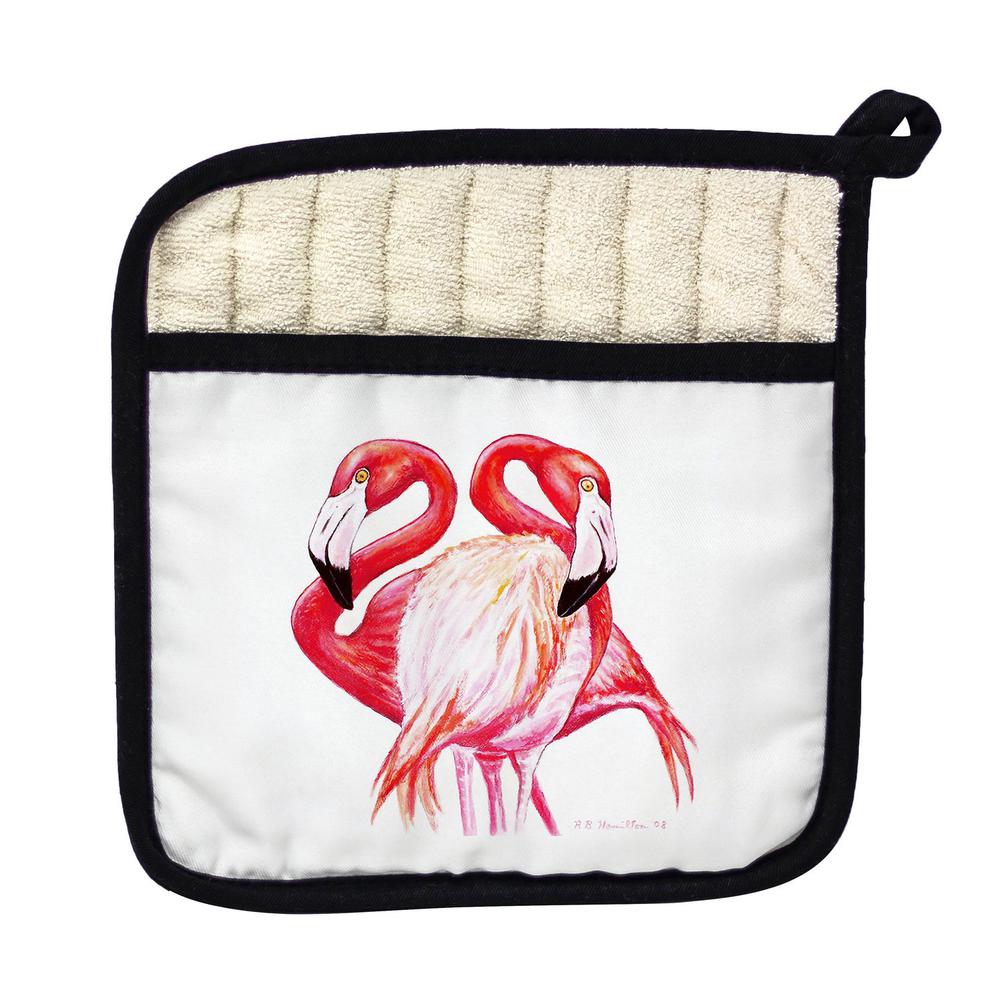 Two Flamingos Pot Holder. Picture 1