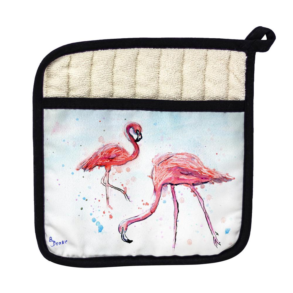 Funky Flamingos Pot Holder. Picture 1