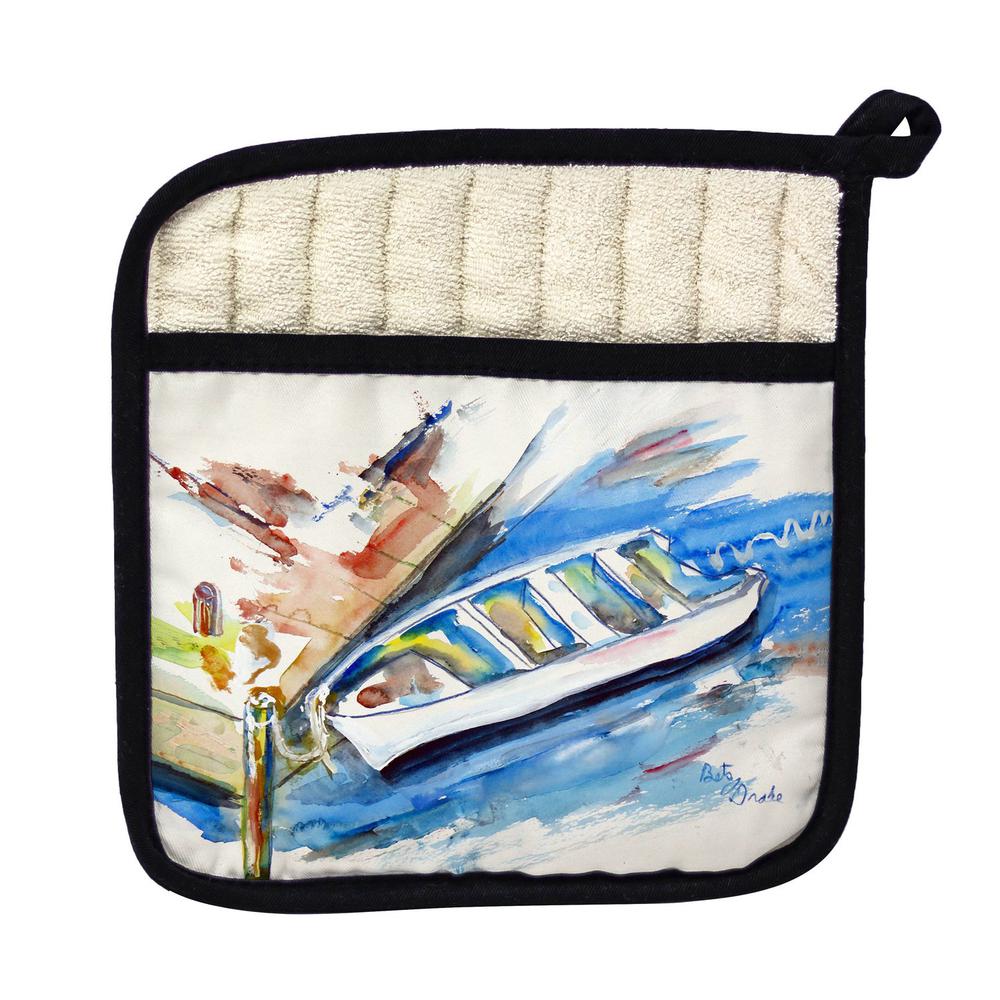 Rowboat at Dock Pot Holder. Picture 1