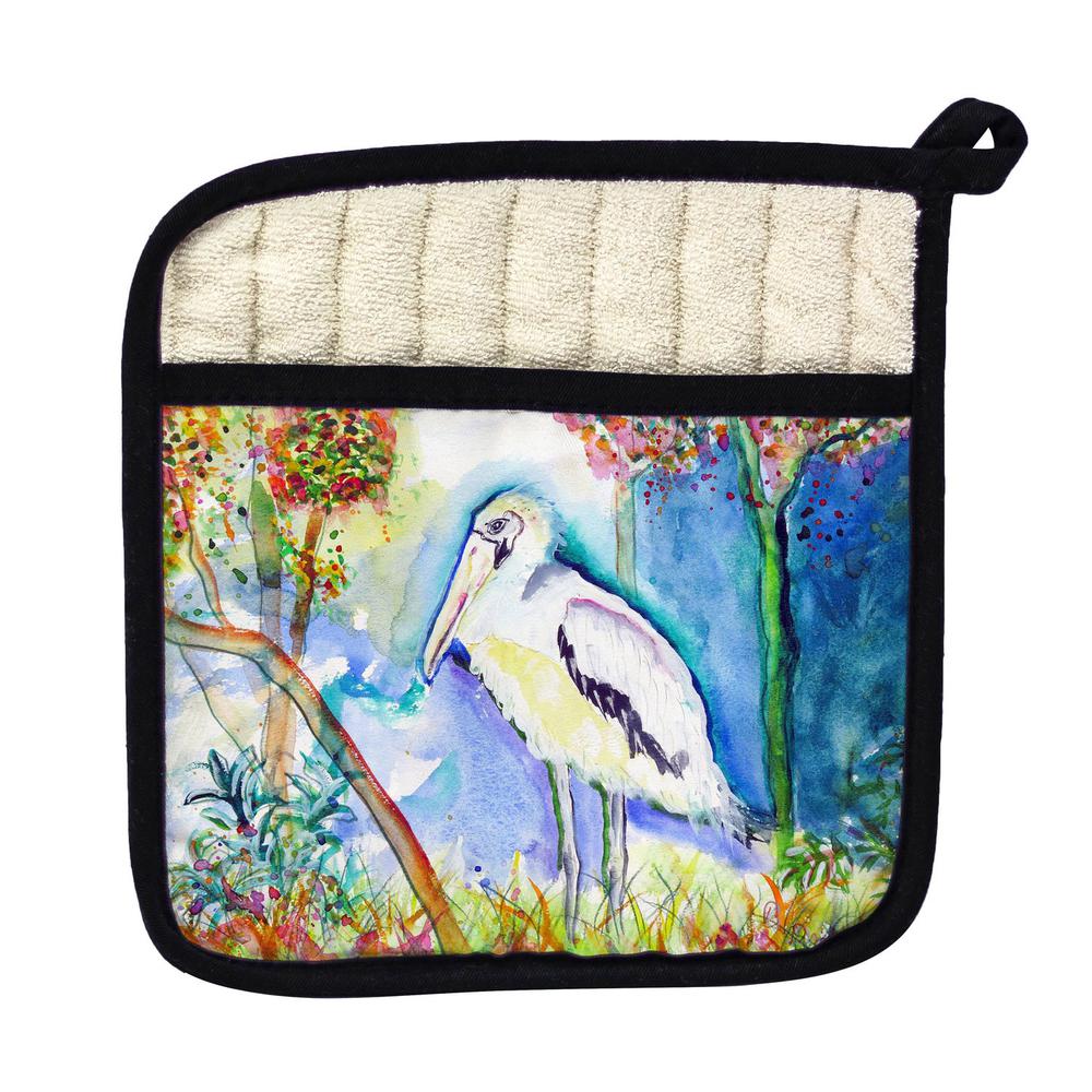 Summer Wood Stork Pot Holder. The main picture.