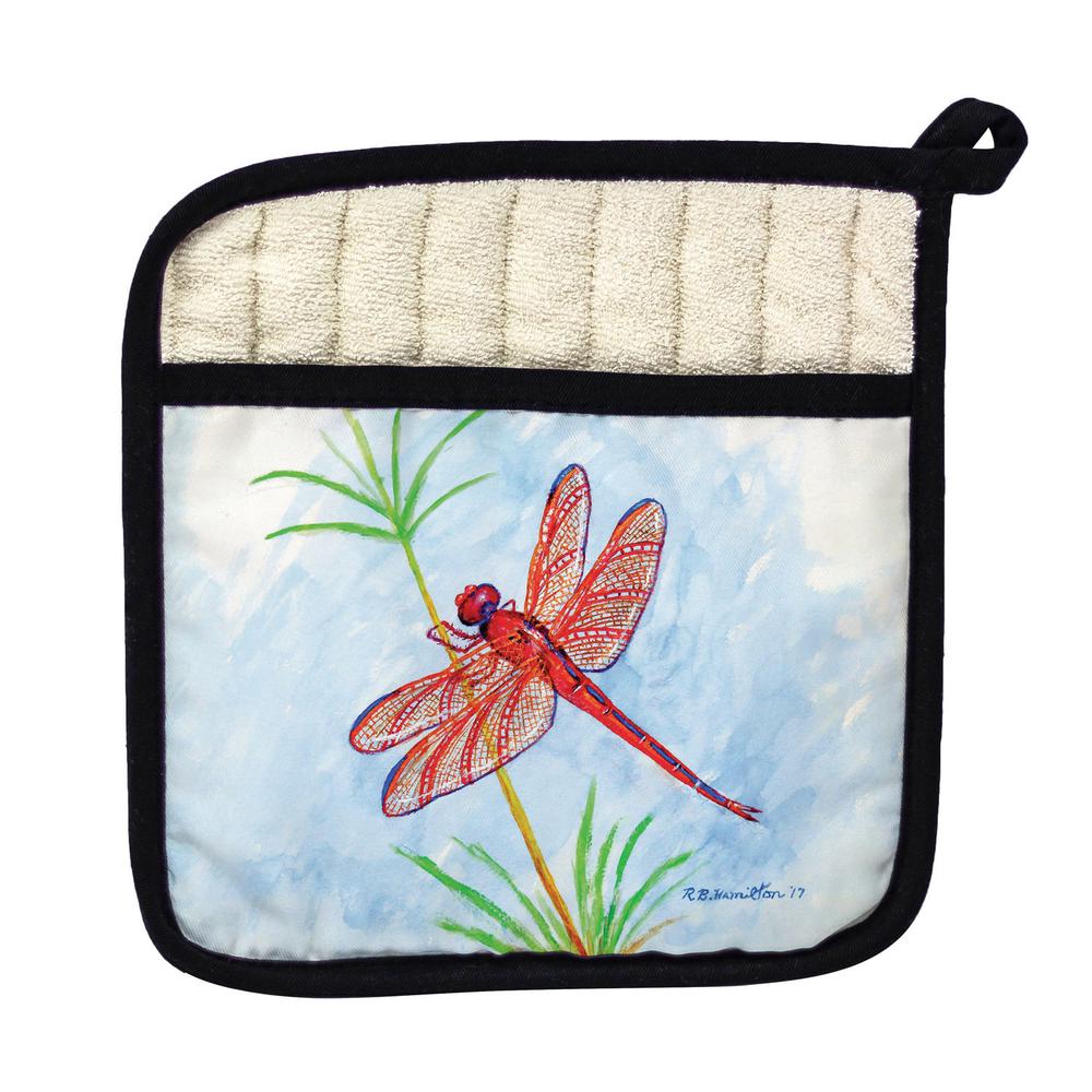 Red DragonFly Pot Holder. Picture 1