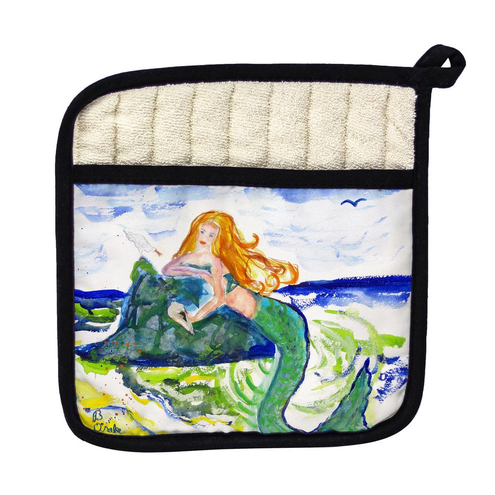 Mermaid on Rock Pot Holder. Picture 1
