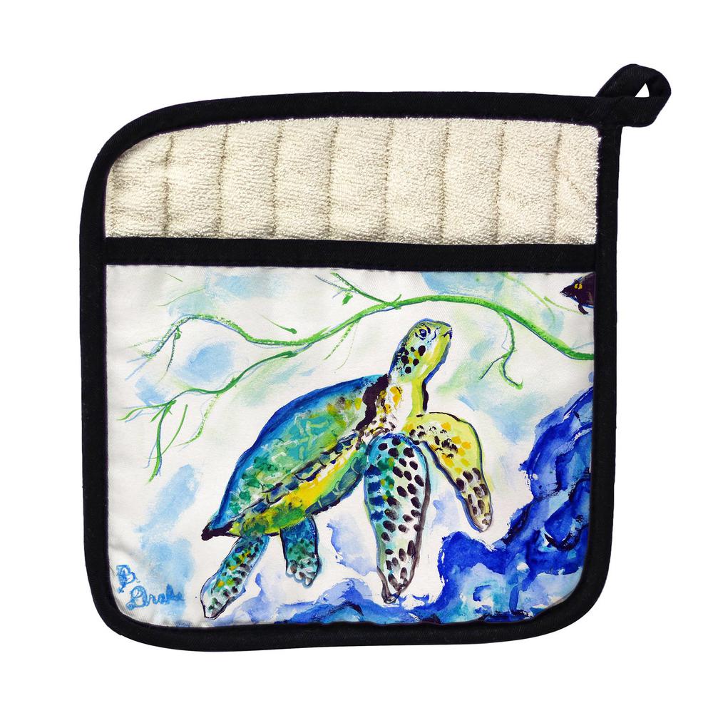 Yellow Sea Turtle Pot Holder. The main picture.