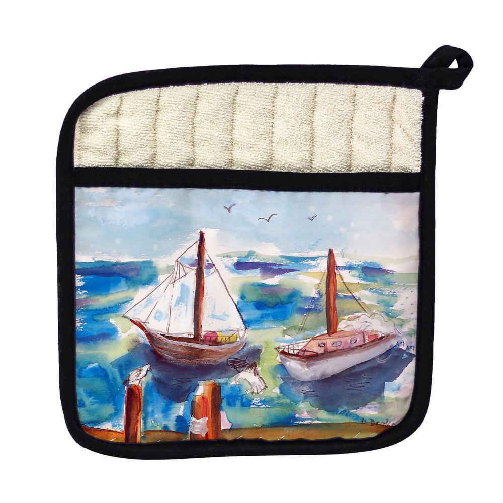 Two Sailboats Pot Holder. Picture 1
