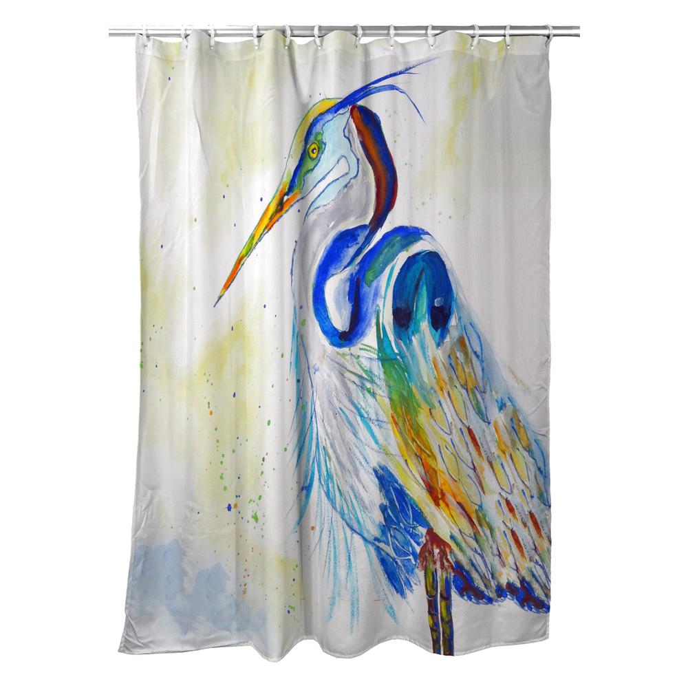 Watercolor Heron Shower Curtain. Picture 1