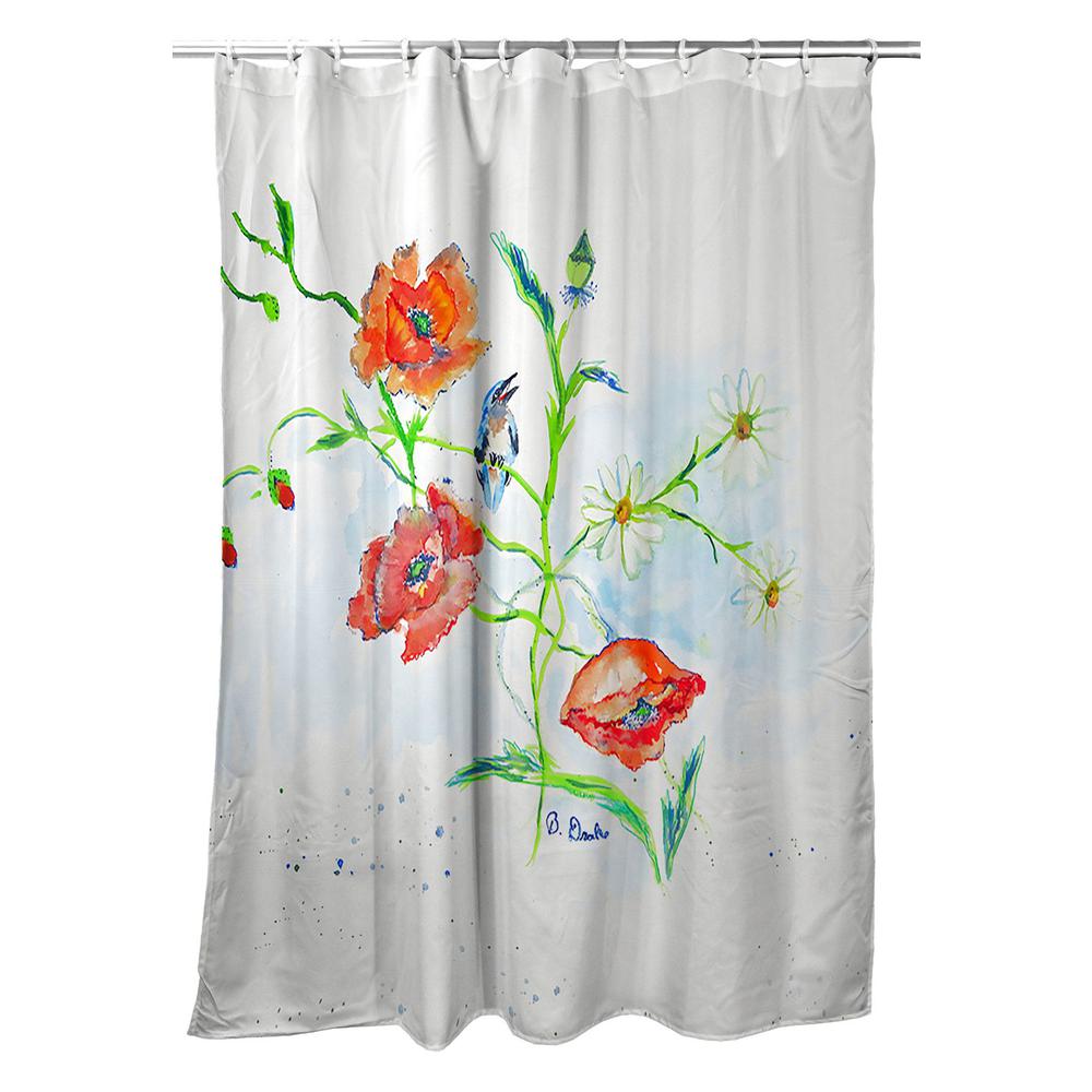 Poppies & Daisies Shower Curtain. Picture 1