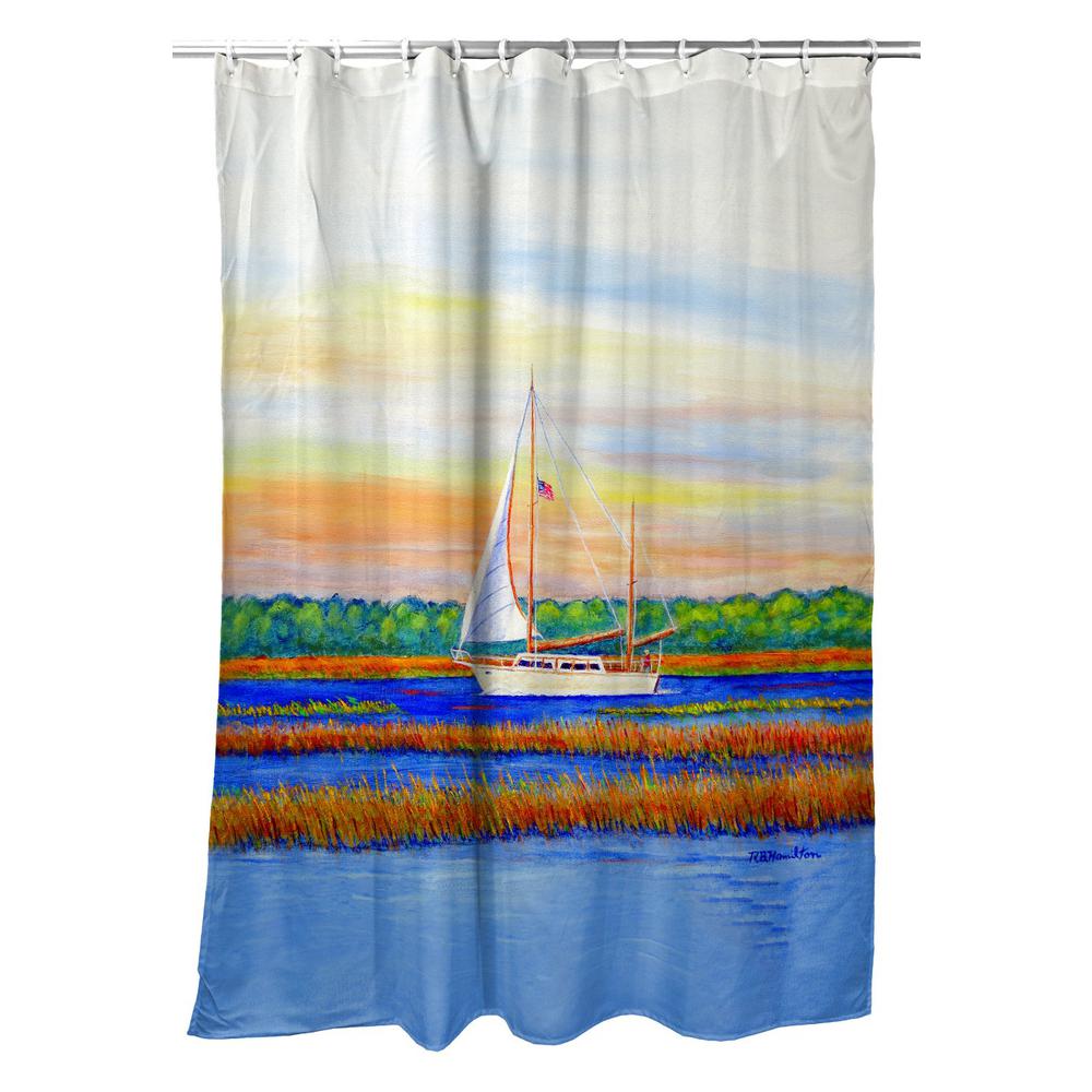 Marsh Sailing Shower Curtain. Picture 1