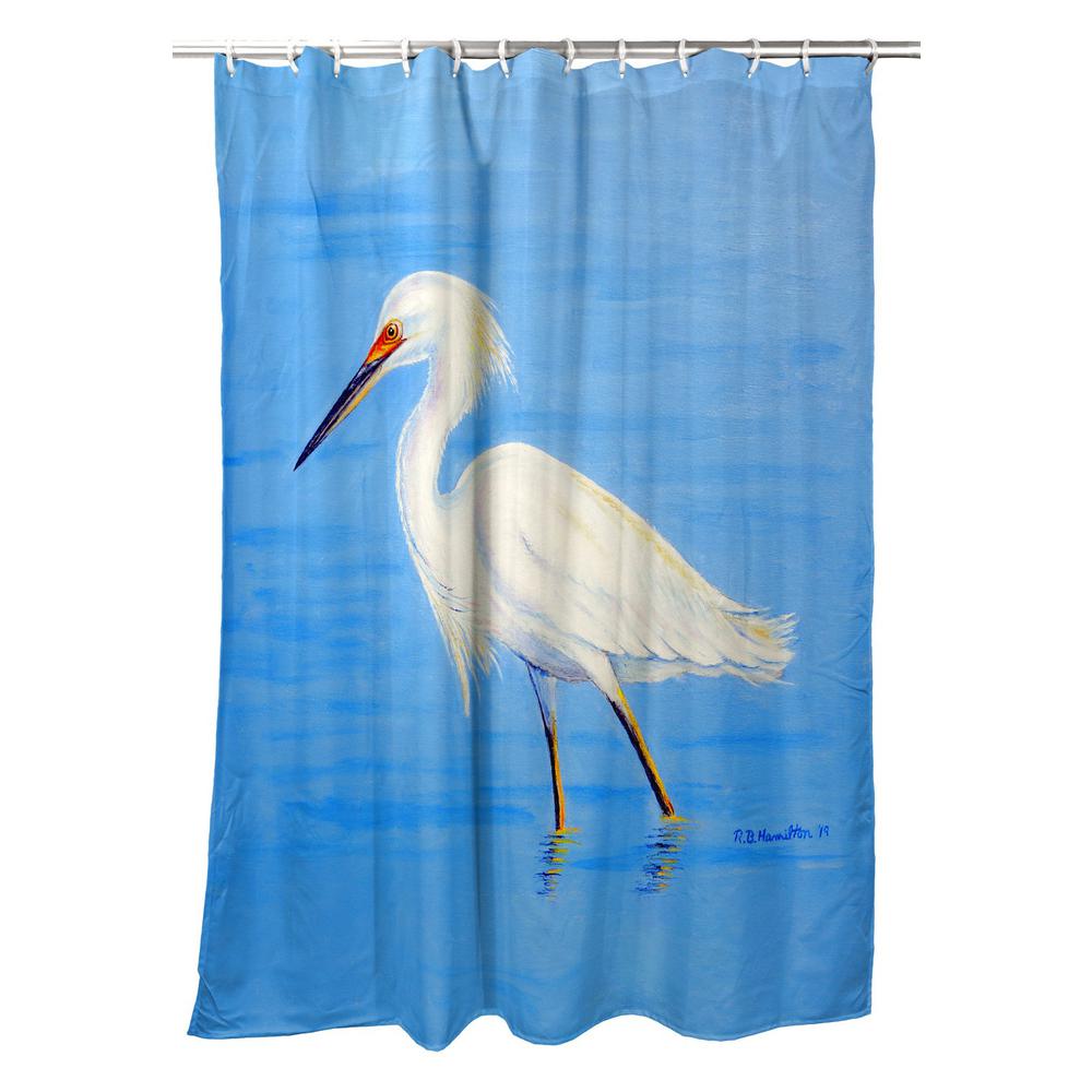 Stalking Snowy Egret Shower Curtain. Picture 1