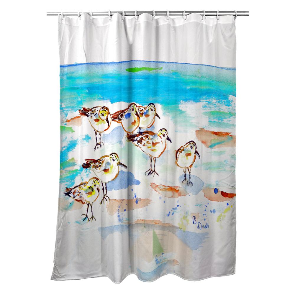 Seven Sanderlings Shower Curtain. Picture 1
