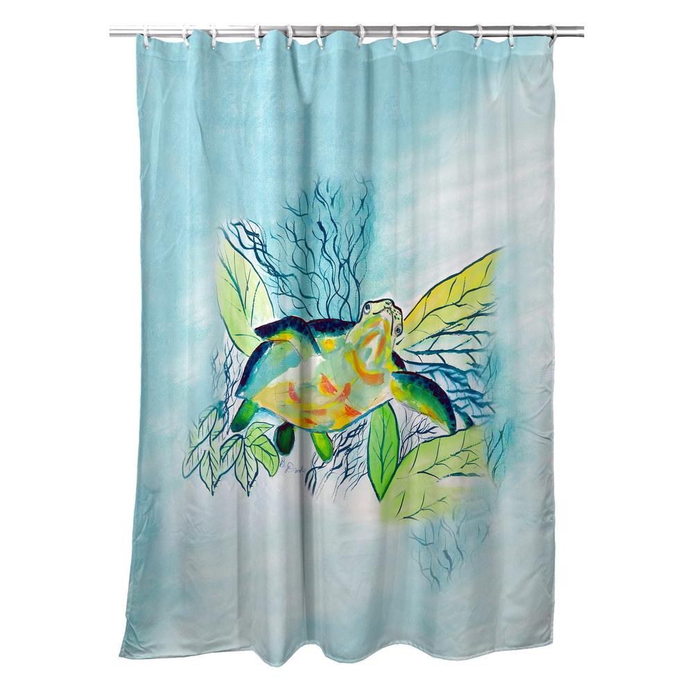 Smiling Sea Turtle Shower Curtain. Picture 1