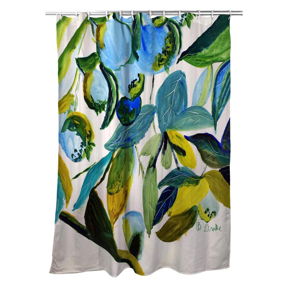 Betsy's Blue Berries Shower Curtain. Picture 1