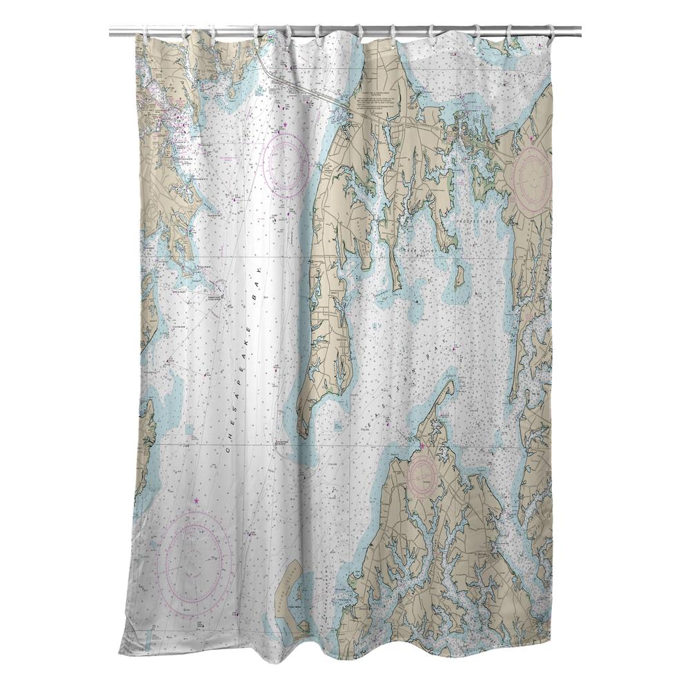Kent Island, MD Nautical Map Shower Curtain. Picture 1