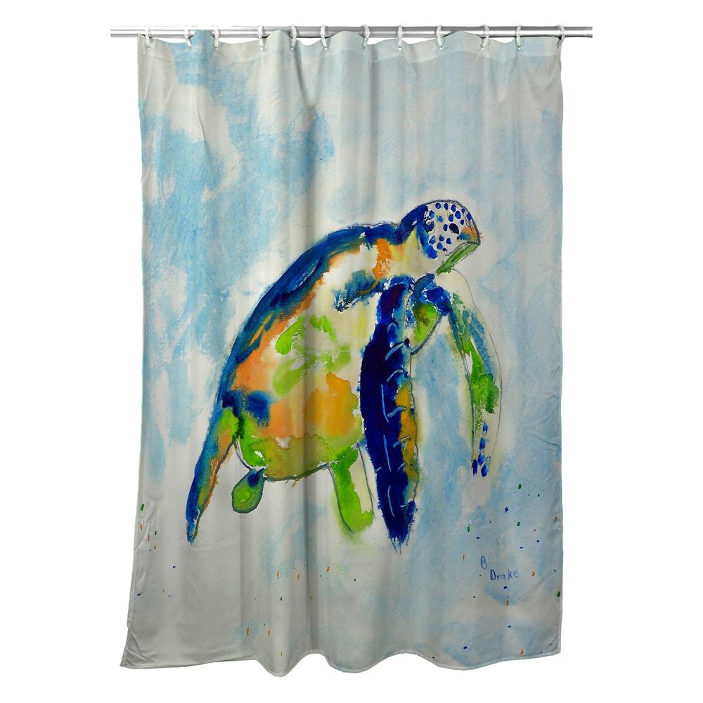 Blue Sea Turtle Shower Curtain. Picture 1