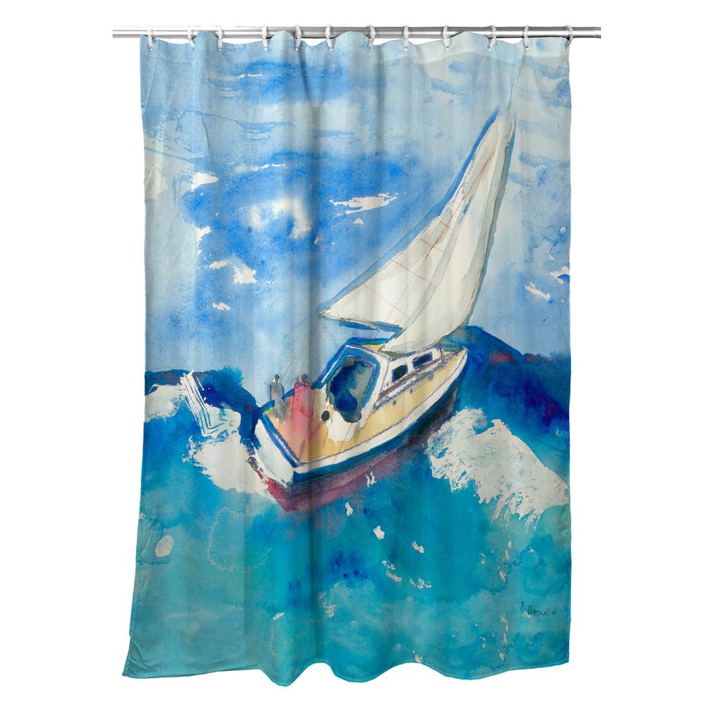 Betsy's Sailboat Shower Curtain. Picture 1