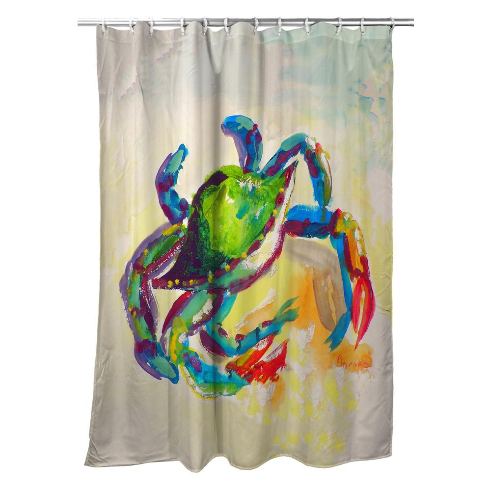Teal Crab Shower Curtain. Picture 1