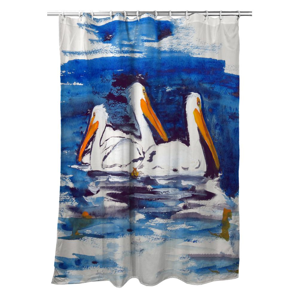 Three Pelicans Shower Curtain. Picture 1