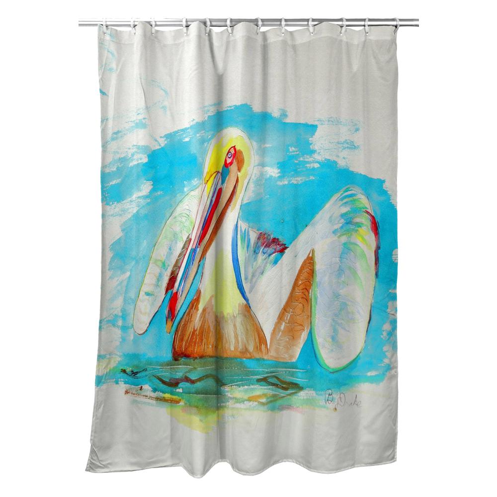 Pelican in Teal Shower Curtain. Picture 1