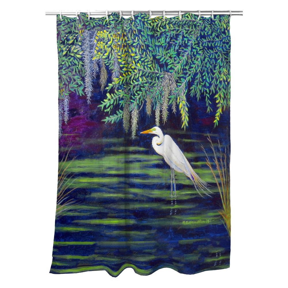 Egret Lagoon Shower Curtain. Picture 1