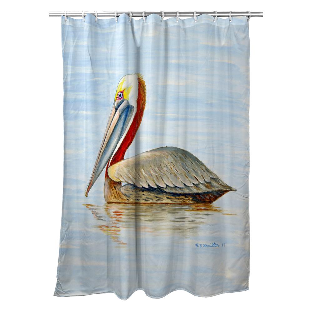 Summer Pelican Shower Curtain. Picture 1