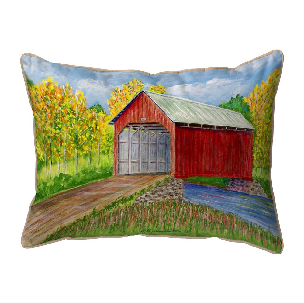 Dick's Covered Bridge Small Indoor/Outdoor Pillow 11x14. Picture 1