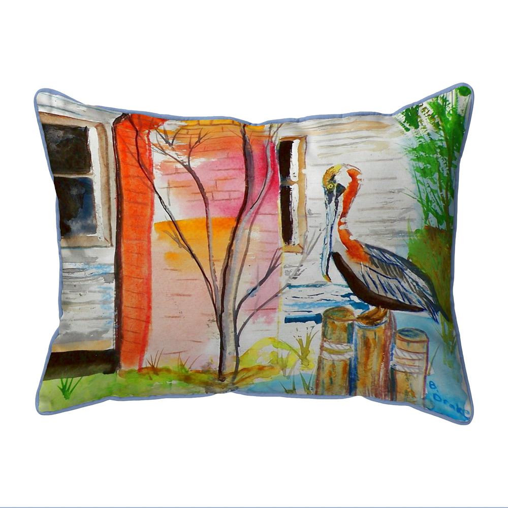 Betsy's Pelican Small Indoor/Outdoor Pillow 11x14. Picture 1