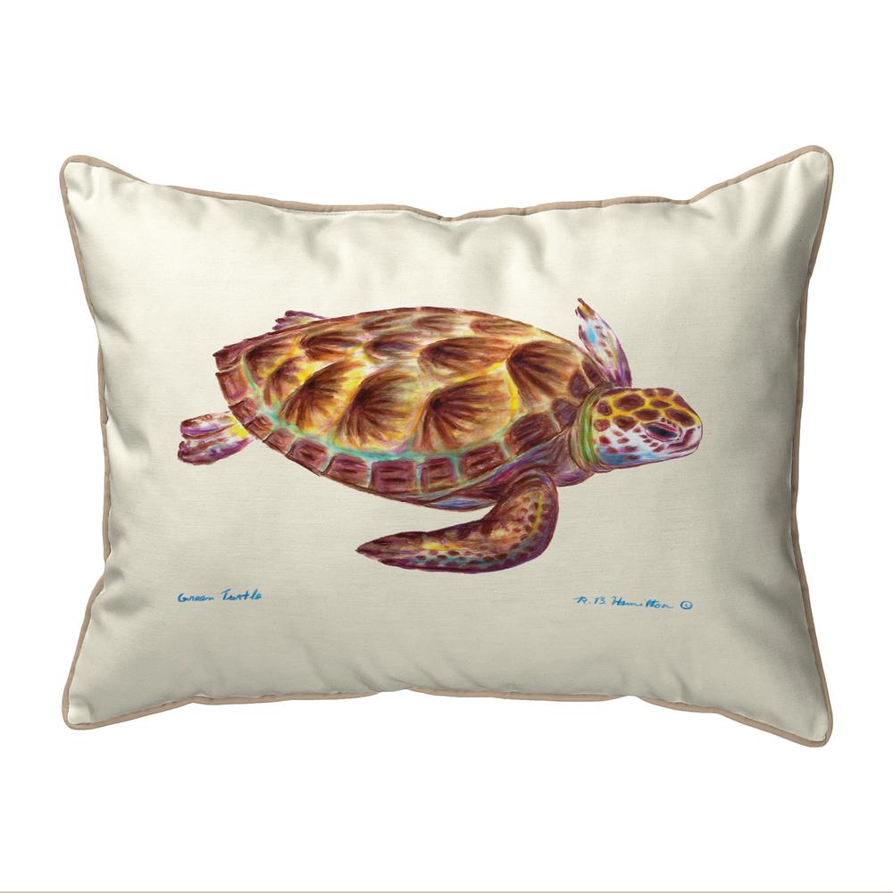 Green Sea Turtle Small Indoor/Outdoor Pillow 11x14. Picture 1