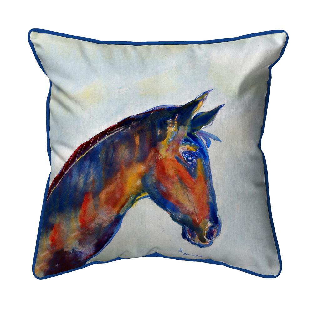 Blue Horse Small Indoor/Outdoor Pillow 12x12. Picture 1