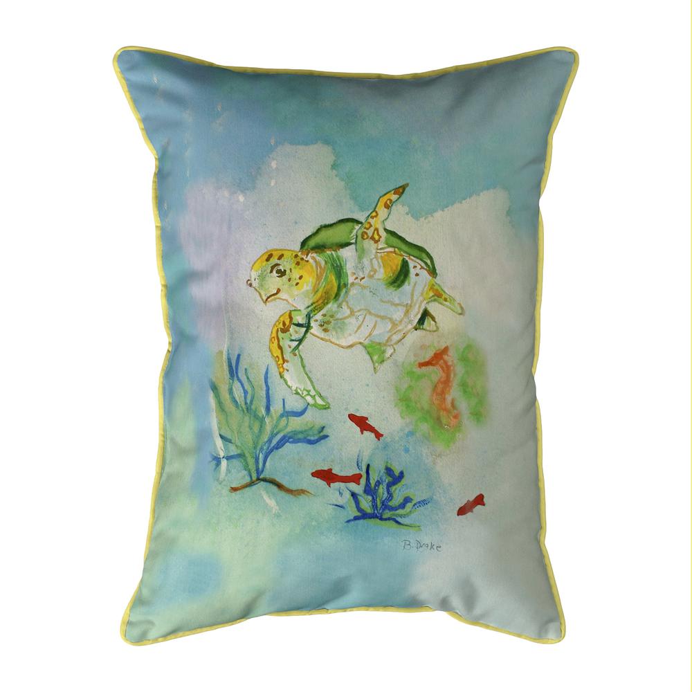 Betsy's Sea Turtle Small Indoor/Outdoor Pillow 11x14. Picture 1