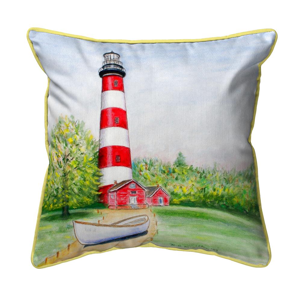 Chincoteague Lighthouse VA Small Indoor/Outdoor Pillow 12x12. Picture 1