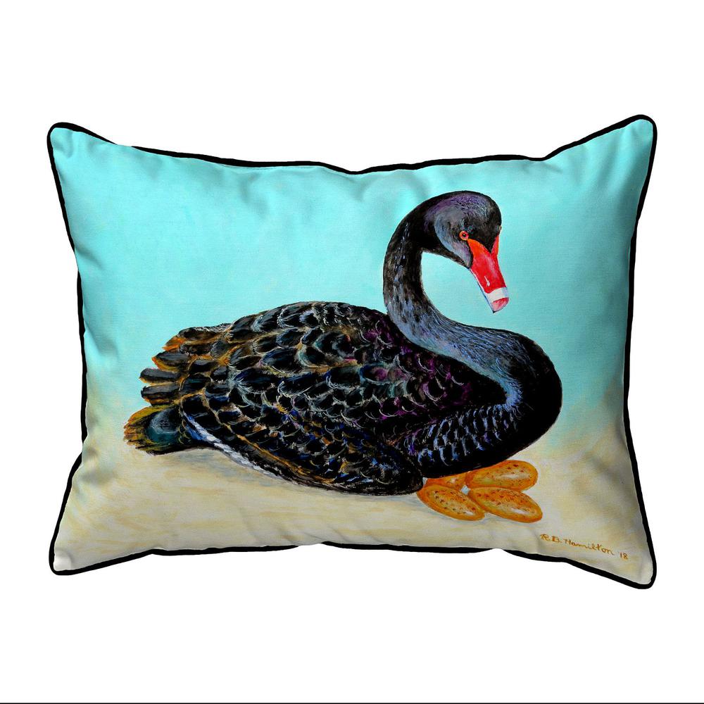 Black Swan Small Indoor/Outdoor Pillow 11x14. Picture 1