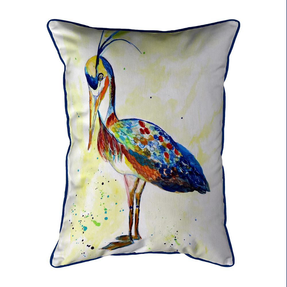 Fancy Heron Small Indoor/Outdoor Pillow 11x14. Picture 1