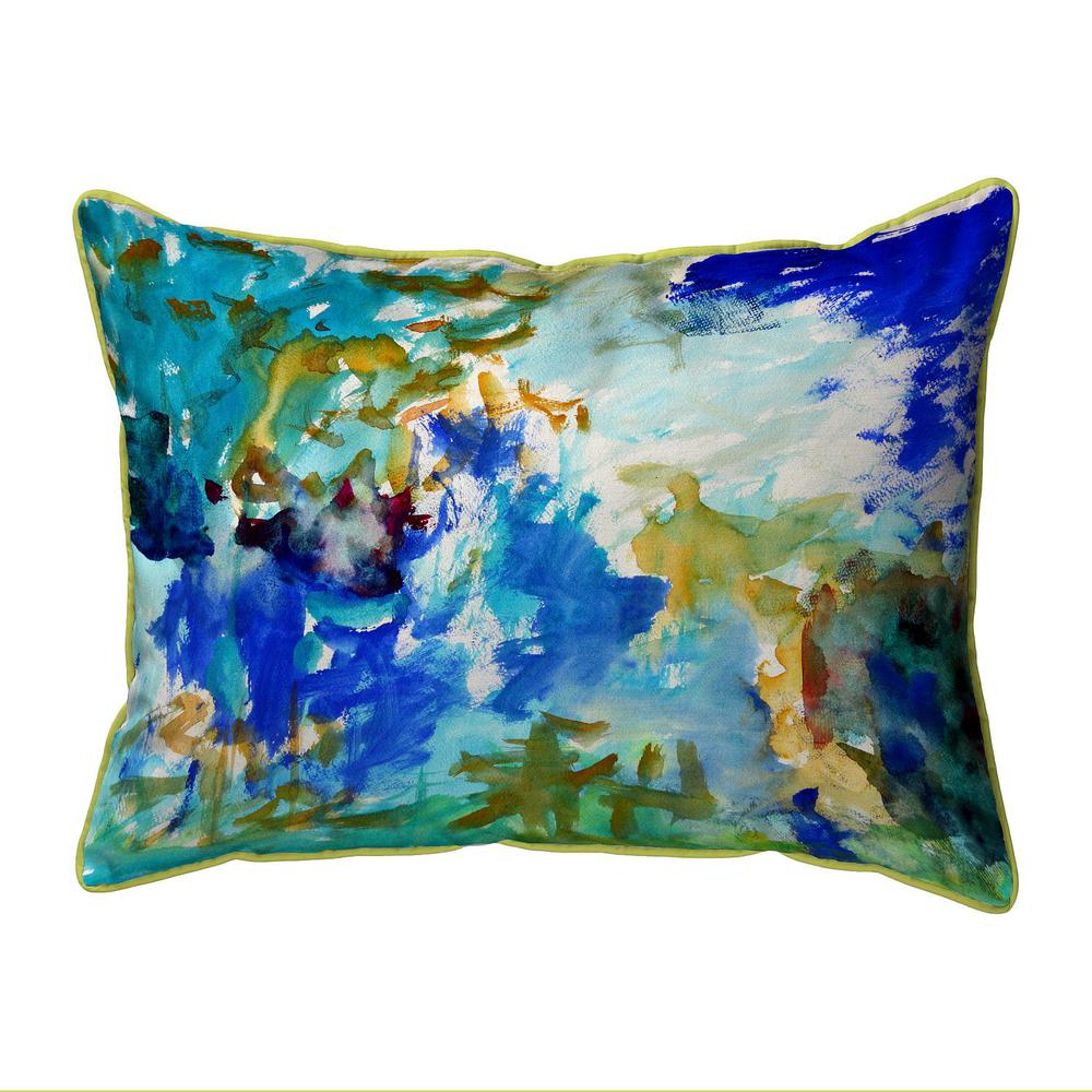Abstract Blue Small Indoor/Outdoor Pillow 11x14. Picture 1