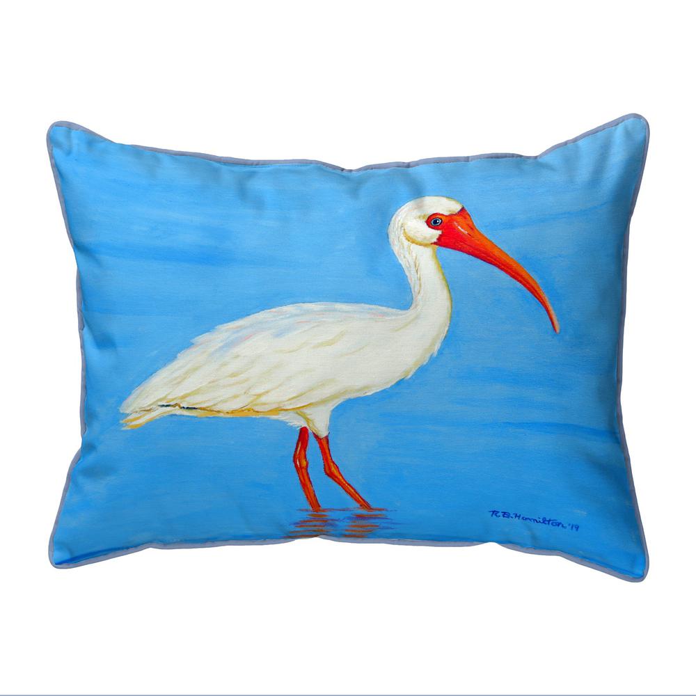 Posing White Ibis Small Corded Indoor/Outdoor Pillow 11x14. Picture 1