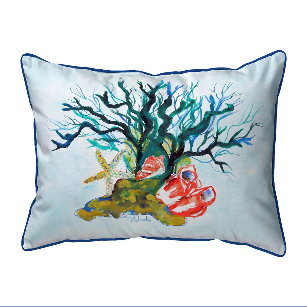 Starfish Coral Shells Small Corded Indoor/Outdoor Pillow 11x14. Picture 1