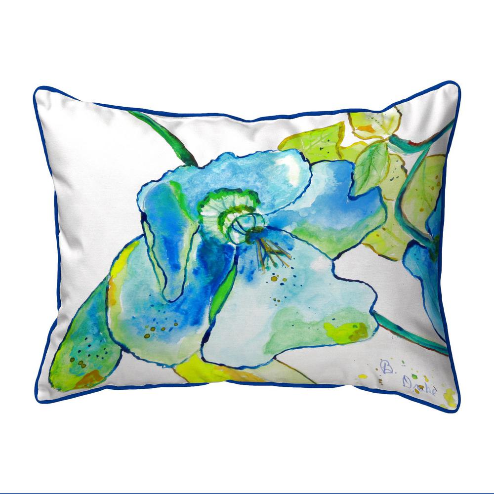 Blue Hibiscus Small Indoor/Outdoor Pillow 11x14. Picture 1