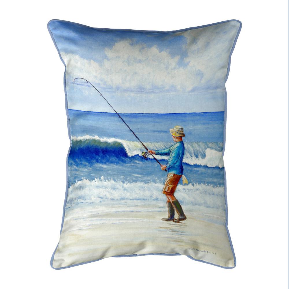 Surf Fishing Small Indoor/Outdoor Pillow 11x14. Picture 1