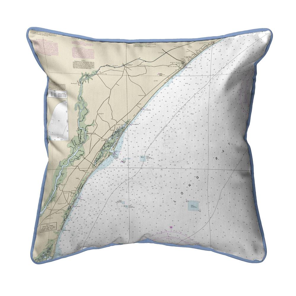 Pawleys Island, SC Nautical Map Small Corded Indoor/Outdoor Pillow 11x14. Picture 1