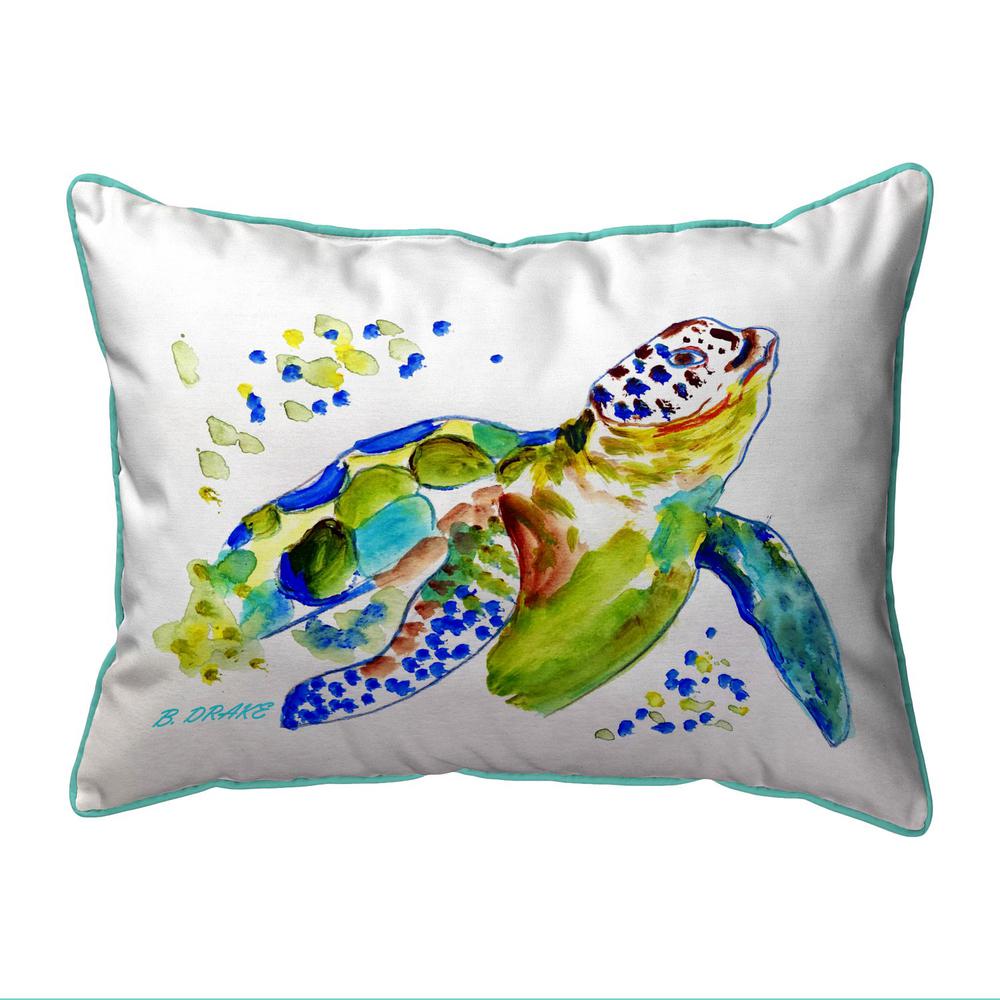 Baby Sea Turtle 11x14 Small Indoor/Outdoor Pillow. Picture 1