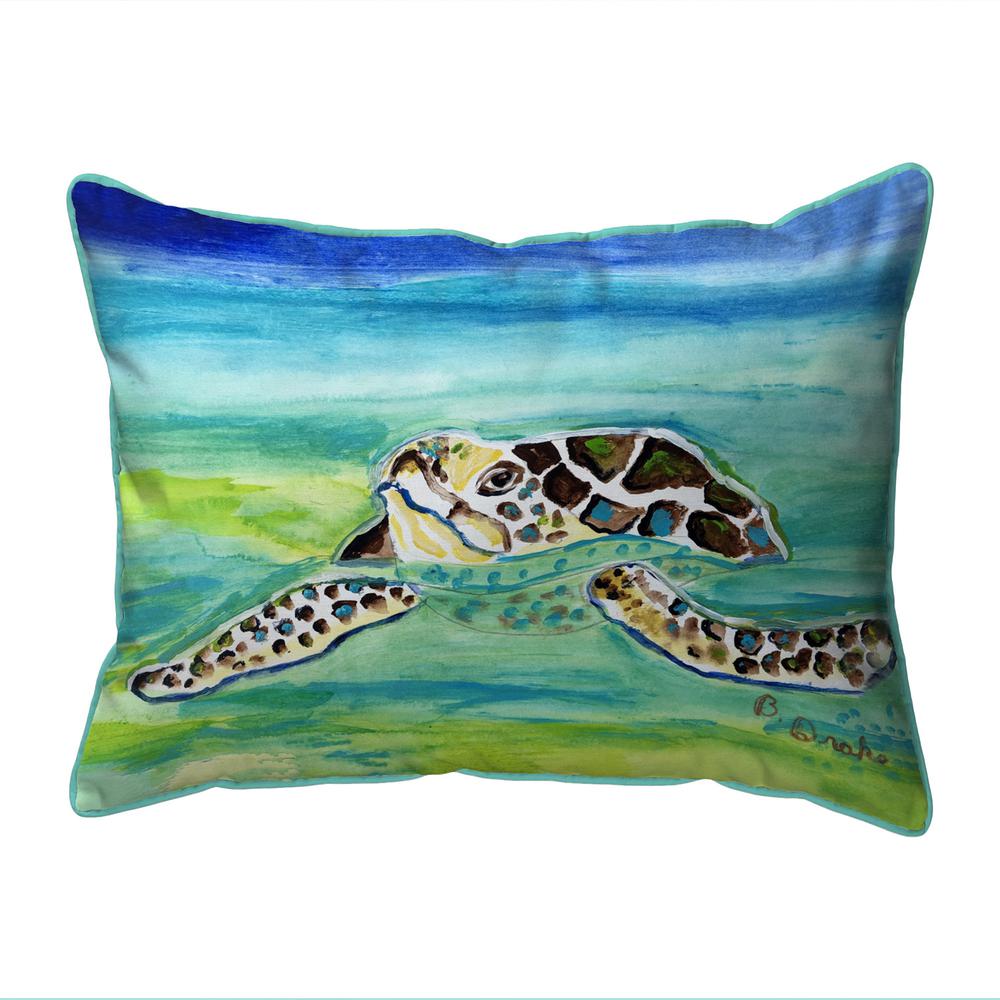 Sea Turtle Surfacing Small Indoor/Outdoor Pillow 11x14. Picture 1