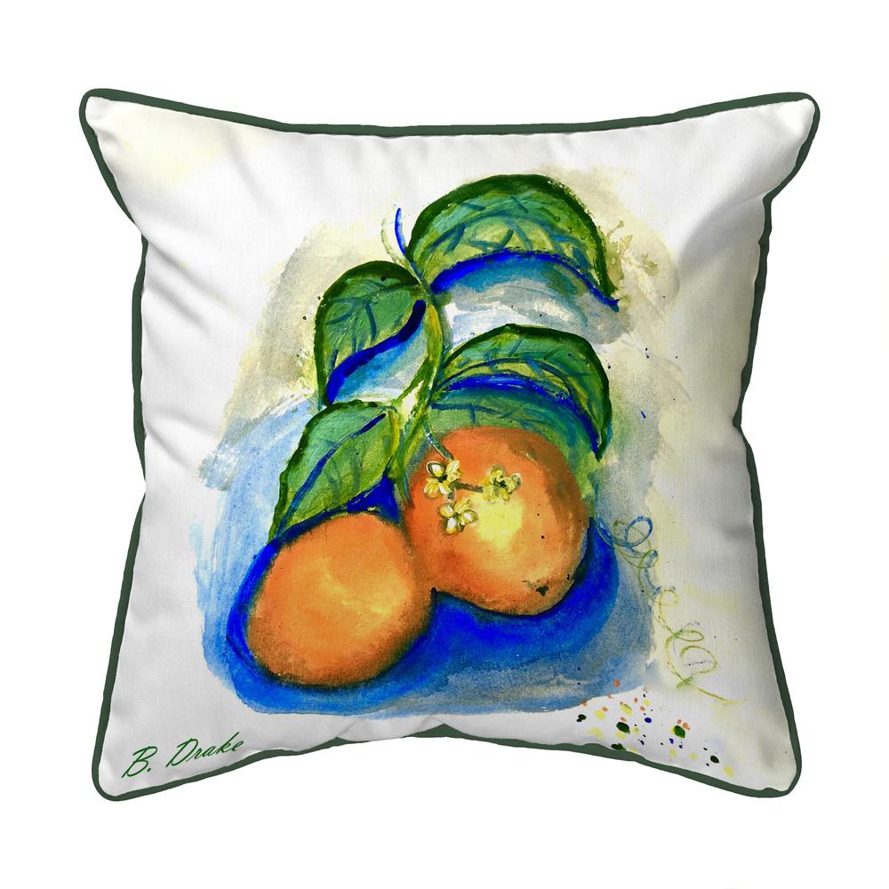 Two Oranges Small Indoor/Outdoor Pillow 12x12. Picture 1