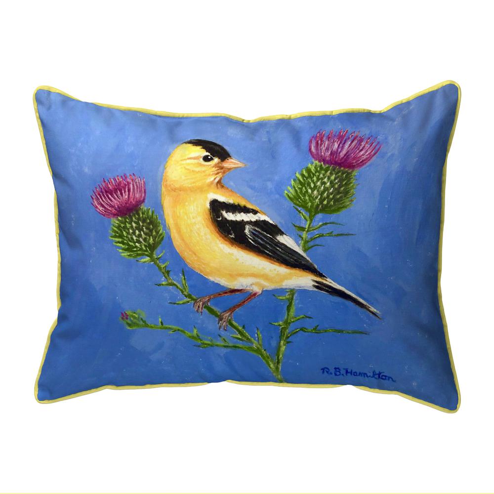 Goldfinch & Thistle Small Indoor/Outdoor Pillow 11x14. Picture 1