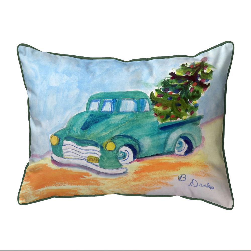 Green Truck Small Indoor/Outdoor Pillow 11x14. Picture 1