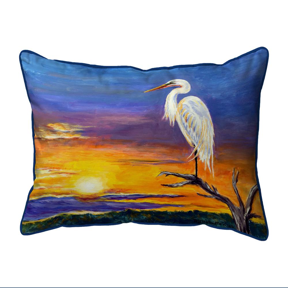 Egret Sunset Small Indoor/Outdoor Pillow 11x14. Picture 1