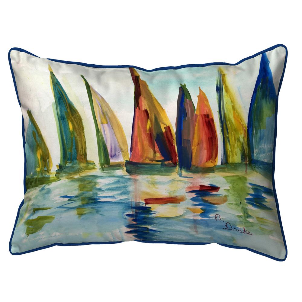 Multi Color Sails Small Indoor/Outdoor Pillow 11x14. Picture 1